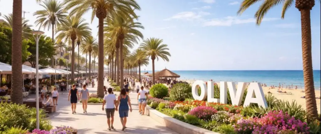 Oliva beach promenade rental car service Oliva