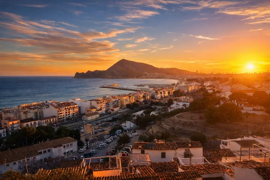 Sunset view over Altea on the Costa Blanca, Spain